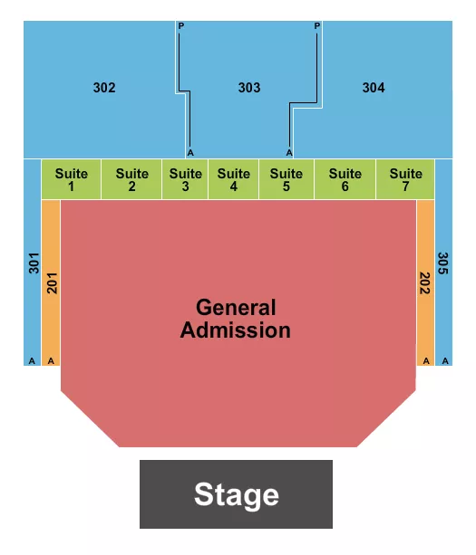 ENDSTAGE GA 4 Seating Map Seating Chart