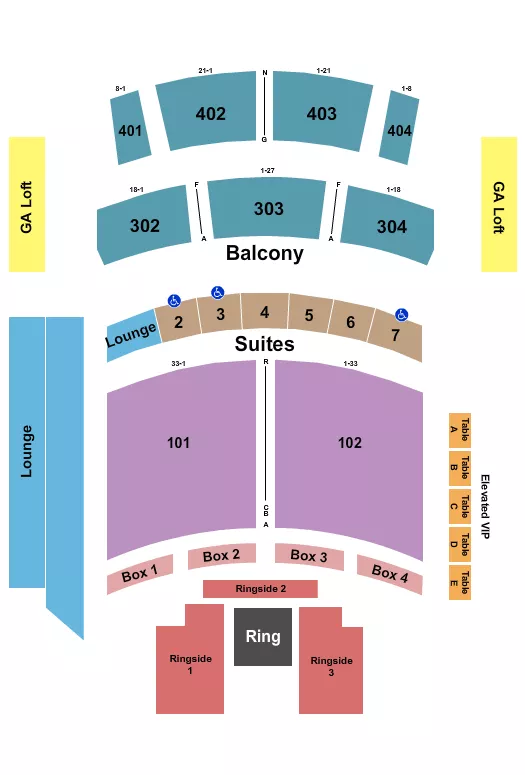 THE THEATER AT VIRGIN HOTELS LAS VEGAS AEW Seating Map Seating Chart