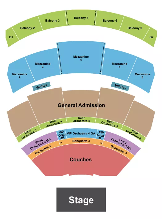 ENDSTAGE COUCHES Seating Map Seating Chart