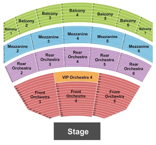 END STAGE Seating Map Seating Chart