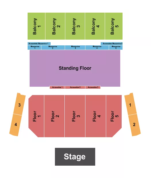 ENDSTAGE STANDING FLOOR Seating Map Seating Chart