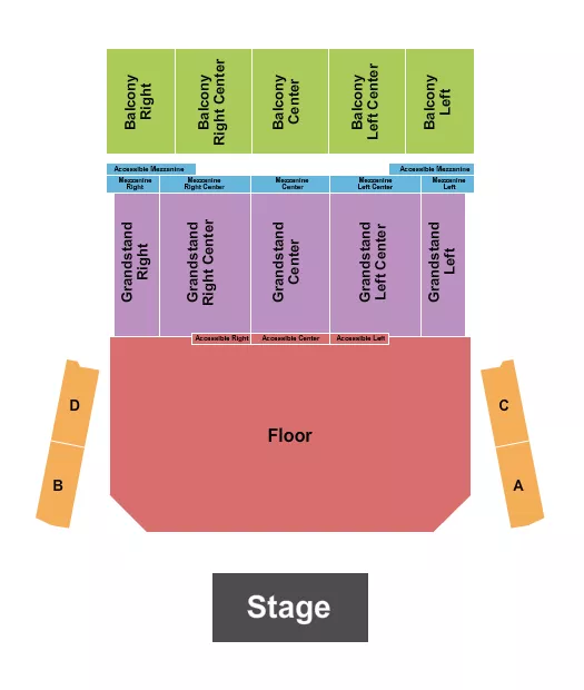 GA FLOOR RSV GRANDSTAND BALC Seating Map Seating Chart