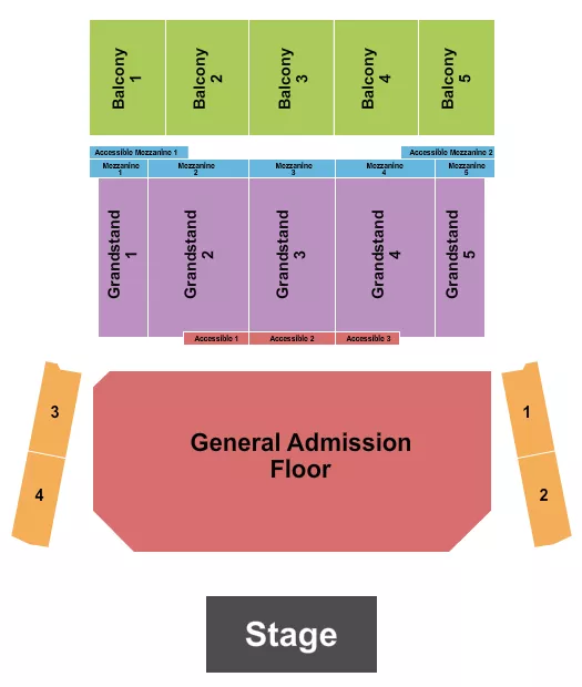 GA FLOOR RSV GRANDSTAND BALC 2 Seating Map Seating Chart