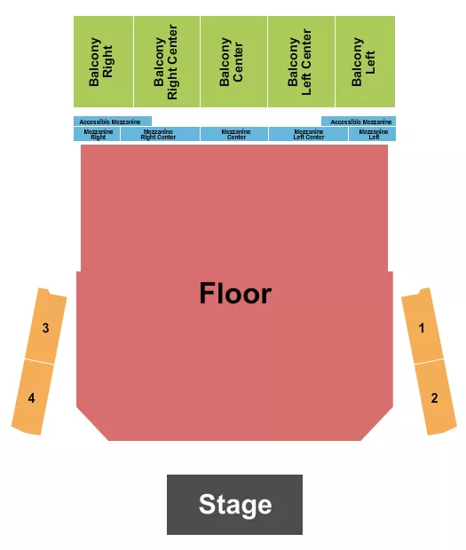 GA FLR BAL Seating Map Seating Chart