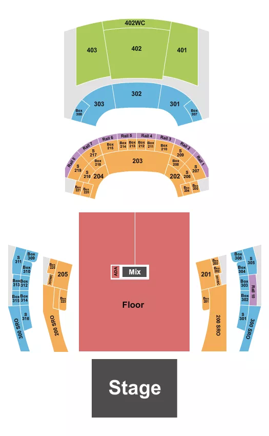 ENDSTAGE GA FLOOR Seating Map Seating Chart