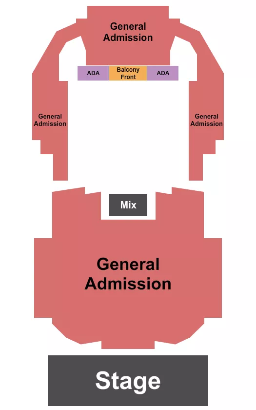 ENDSTAGE GA FRONT BALC Seating Map Seating Chart
