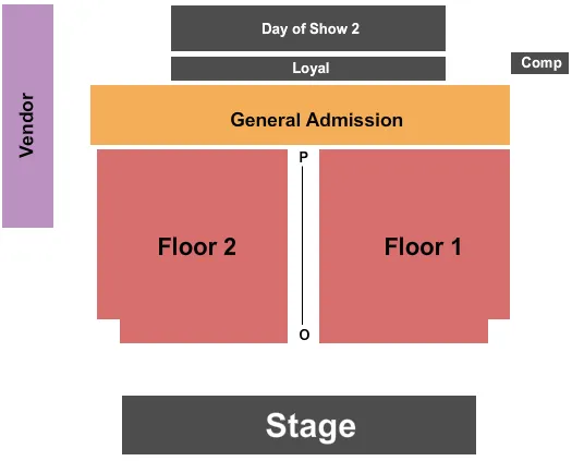 END STAGE Seating Map Seating Chart