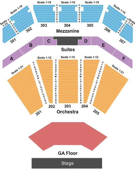ENDSTAGE GA FLR Seating Map Seating Chart