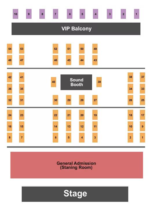 ENDSTAGE GA 2 Seating Map Seating Chart