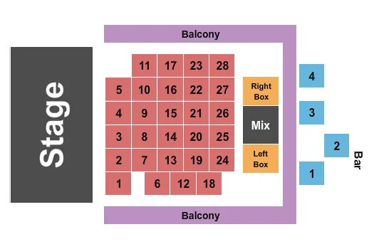 END STAGE Seating Map Seating Chart