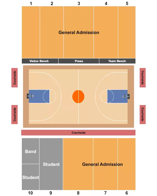 BASKETBALL WOMEN Seating Map Seating Chart