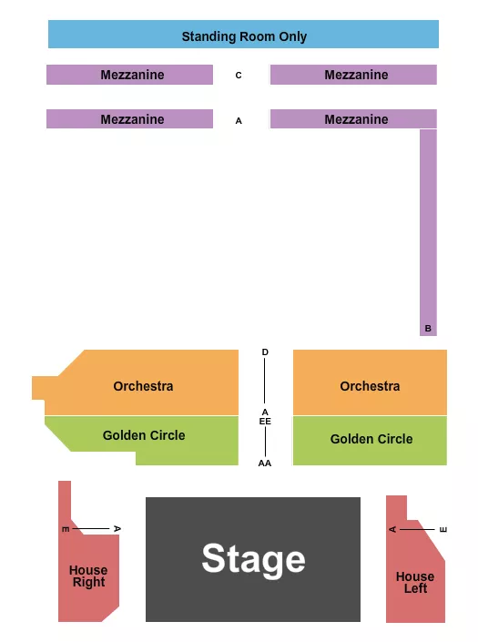 ENDSTAGE GC RSVD MEZZ Seating Map Seating Chart