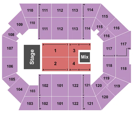 SUPER FREESTYLE EXPLOSION Seating Map Seating Chart