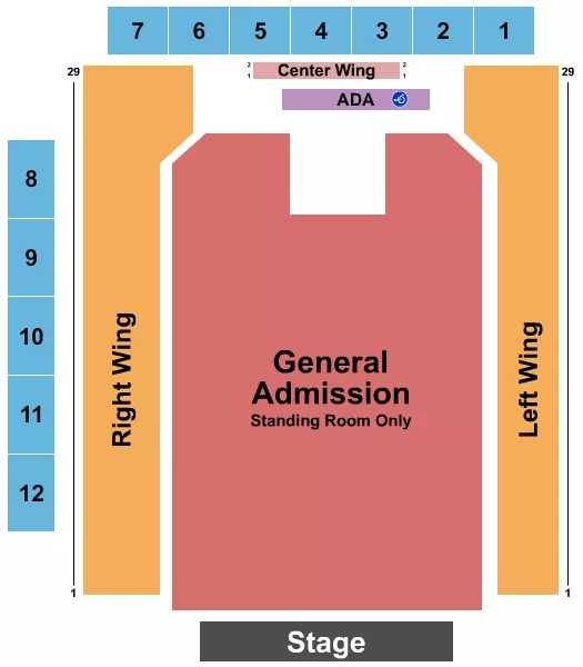 ENDSTAGE GA FLOOR Seating Map Seating Chart