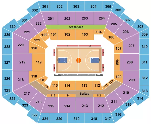 BASKETBALL GLOBETROTTERS Seating Map Seating Chart