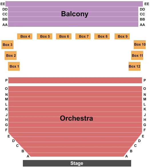 END STAGE Seating Map Seating Chart
