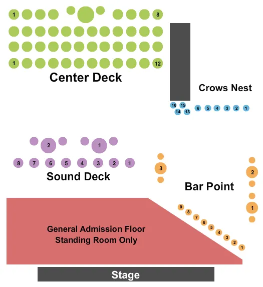 GA FLOOR AND CENTER DECK 2 Seating Map Seating Chart