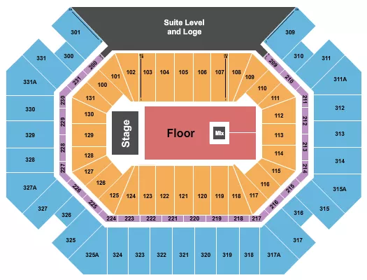 ENDSTAGE GA FLOOR Seating Map Seating Chart