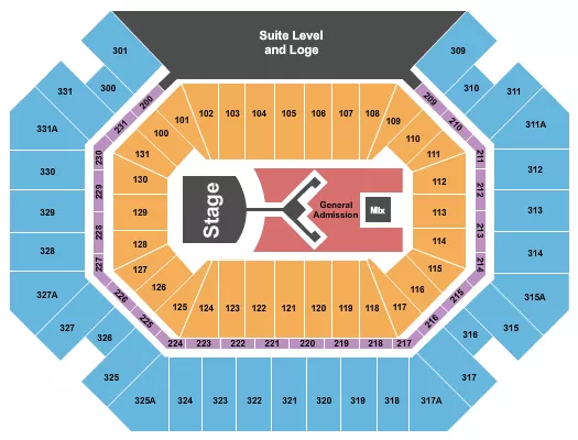 SHINEDOWN Seating Map Seating Chart