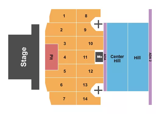 CENTER PIT GA FLR 1 14 Seating Map Seating Chart