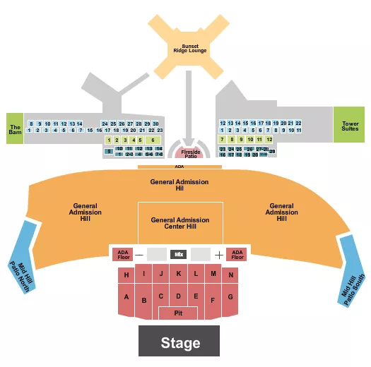 CENTER PIT GA FLR A N Seating Map Seating Chart