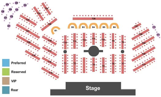THUNDERLAND SHOWROOM AT EXCALIBUR HOTEL CASINO AUSTRALIAN BEE GEES Seating Map Seating Chart