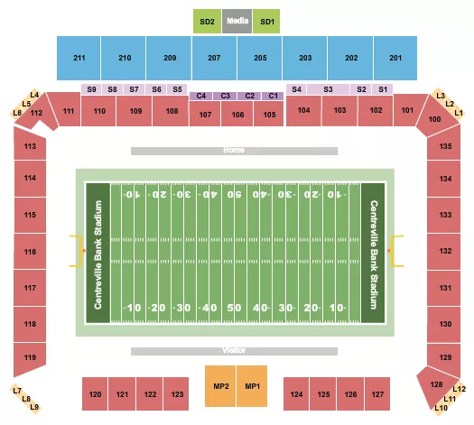 FOOTBALL Seating Map Seating Chart