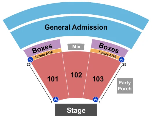 RSV 101 103 GA Seating Map Seating Chart