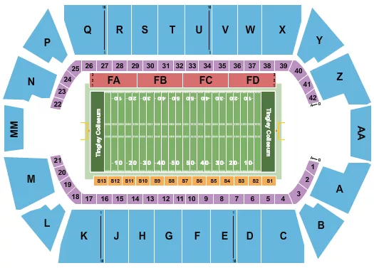 FOOTBALL Seating Map Seating Chart