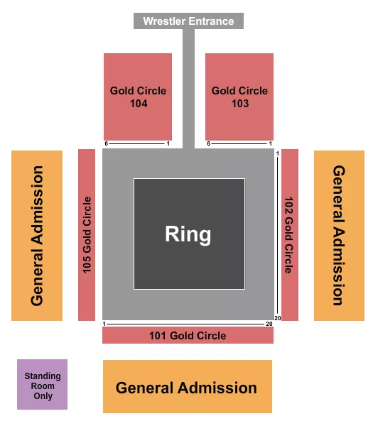 WWE Seating Map Seating Chart