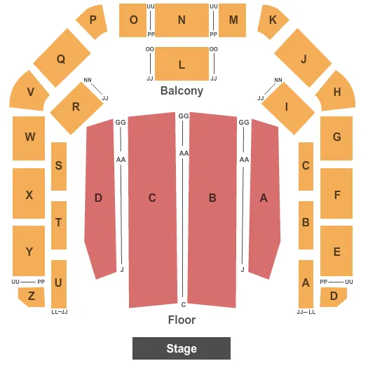 END STAGE Seating Map Seating Chart
