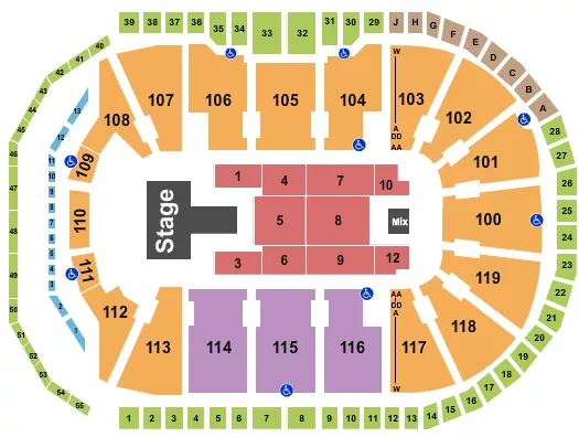 AEW 2 Seating Map Seating Chart