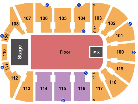 ENDSTAGE GA FLOOR Seating Map Seating Chart
