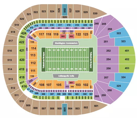 FOOTBALL WASH IND Seating Map Seating Chart