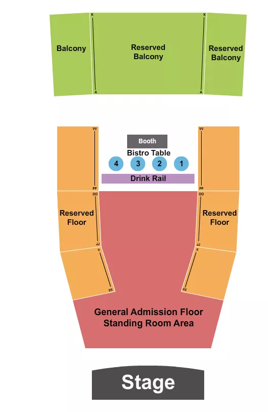 TOWER THEATRE OK ENDSTAGE GA FLOOR RSV 2 Seating Map Seating Chart