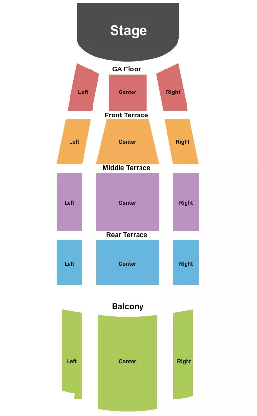 TOWER THEATRE OK ENDSTAGE GA FLOOR 2 Seating Map Seating Chart
