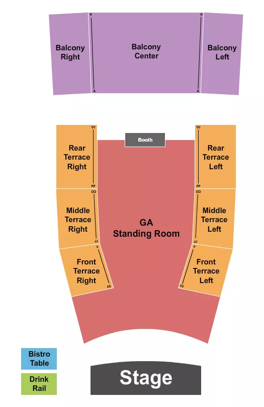 TOWER THEATRE OK ENDSTAGE GA FLOOR RSV Seating Map Seating Chart