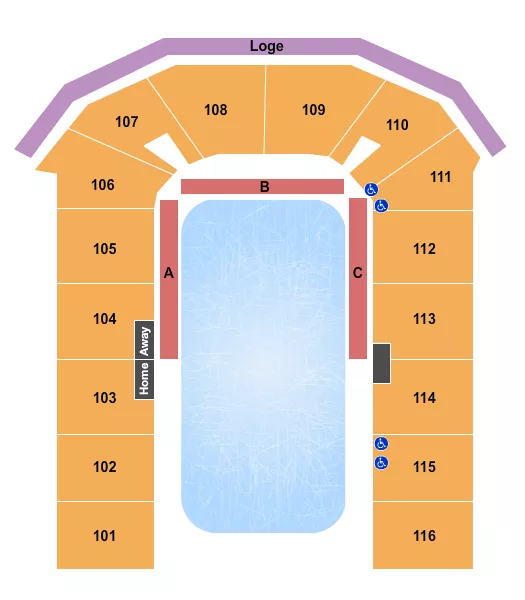 WIZARD OF OZ ON ICE Seating Map Seating Chart