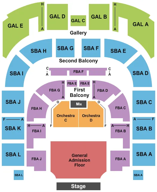 BRETT YOUNG Seating Map Seating Chart