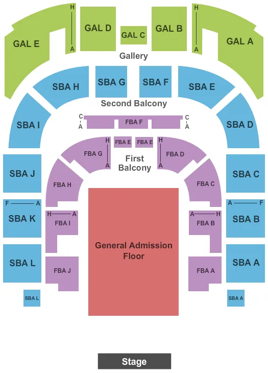 ENDSTAGE GA FLOOR Seating Map Seating Chart
