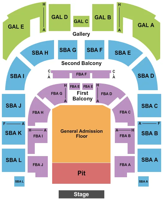ENDSTAGE GA W PIT Seating Map Seating Chart