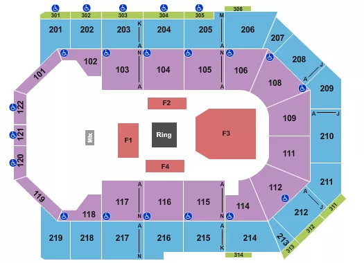 TOYOTA ARENA ONTARIO BOXING Seating Map Seating Chart