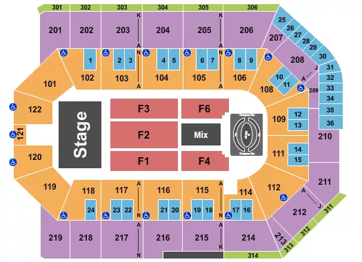 TOYOTA ARENA ONTARIO CARIN LEON Seating Map Seating Chart