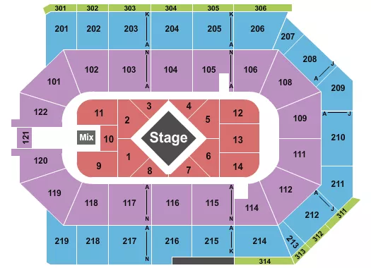 TOYOTA ARENA ONTARIO CENTER STAGE 2 Seating Map Seating Chart