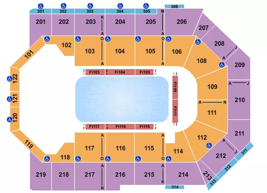 TOYOTA ARENA ONTARIO DISNEY ON ICE Seating Map Seating Chart