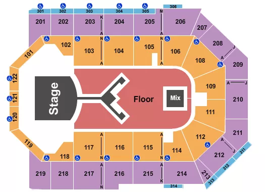 TOYOTA ARENA ONTARIO SHINEDOWN Seating Map Seating Chart