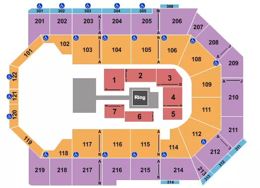 TOYOTA ARENA ONTARIO WRESTLING AEW Seating Map Seating Chart