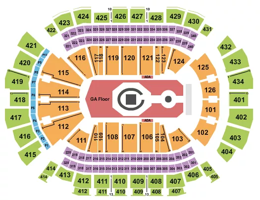 TOYOTA CENTER TX TAME IMPALA Seating Map Seating Chart