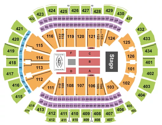 TOYOTA CENTER TX CARIN LEON Seating Map Seating Chart