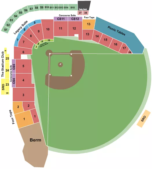TOYOTA FIELD AL BASEBALL Seating Map Seating Chart